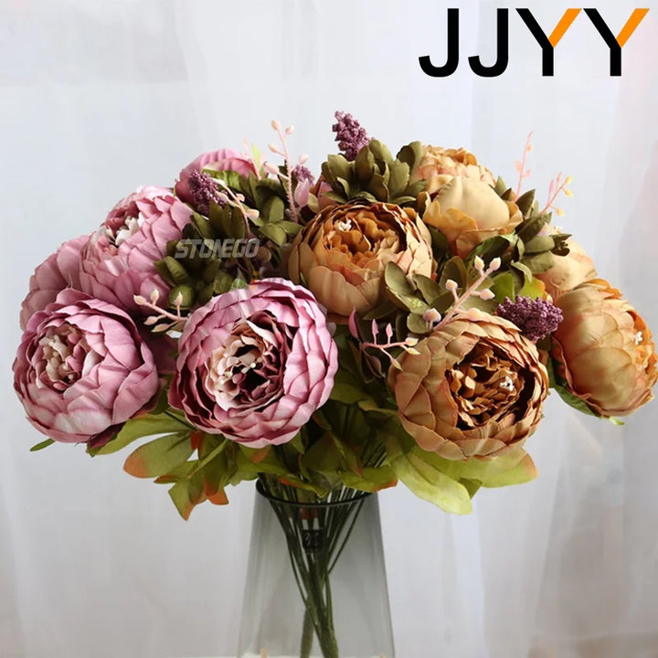 European Style Peony Silk Flowers Bouquet