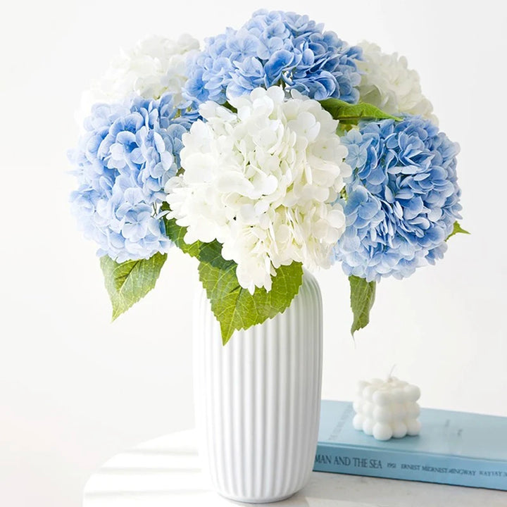 Blue Real Touch Artificial Hydrangea Flowers - Wedding Bouquet Decor