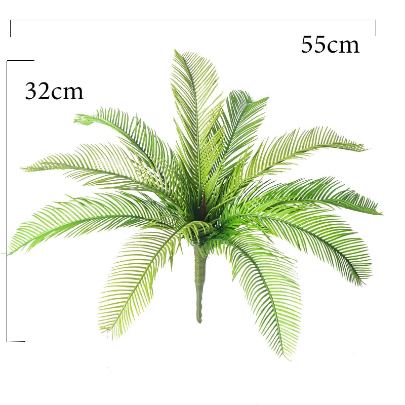 Tropical Artificial Cycas Palm Tree - Green Plastic Plant for Home Garden and Wedding Decor