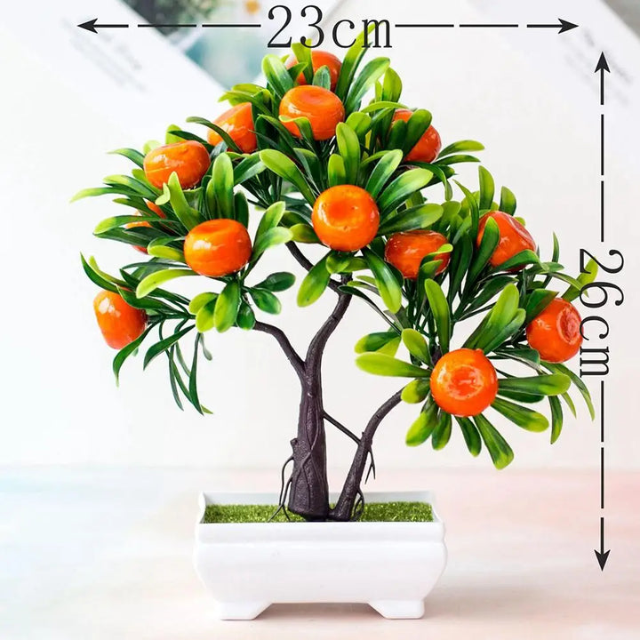 Vibrant Artificial Orange Bonsai Tree for Home and Office Decor