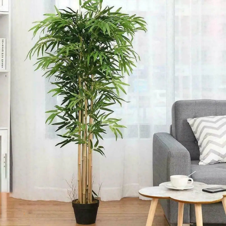 Artificial Bamboo Leaves Branches - Set of 12 | Home Office Decor & Garden Supplies