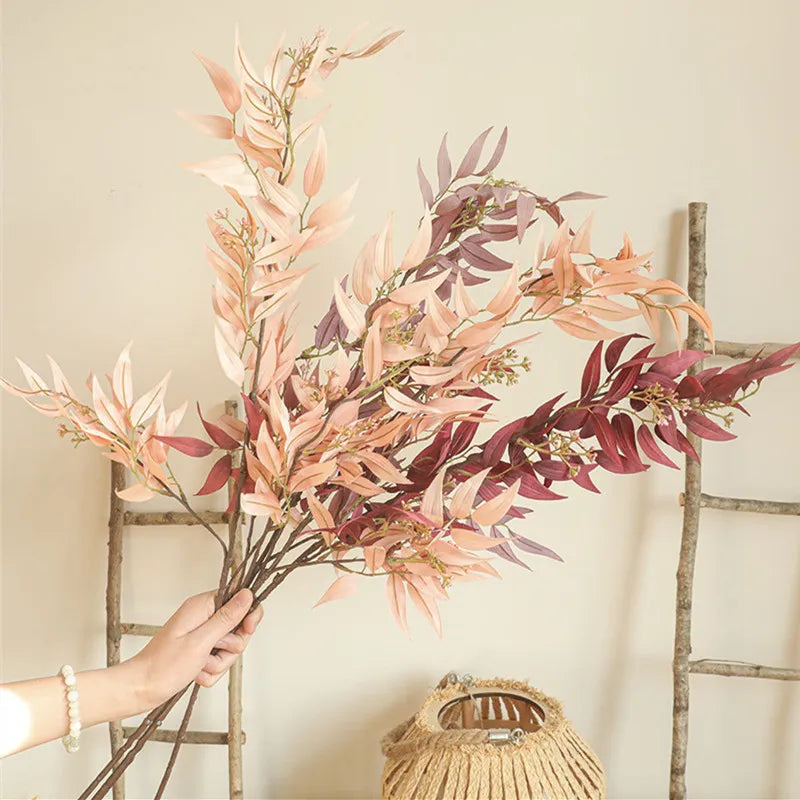 Bamboo Leaf Silk Flowers Branch - Wedding Home Decor