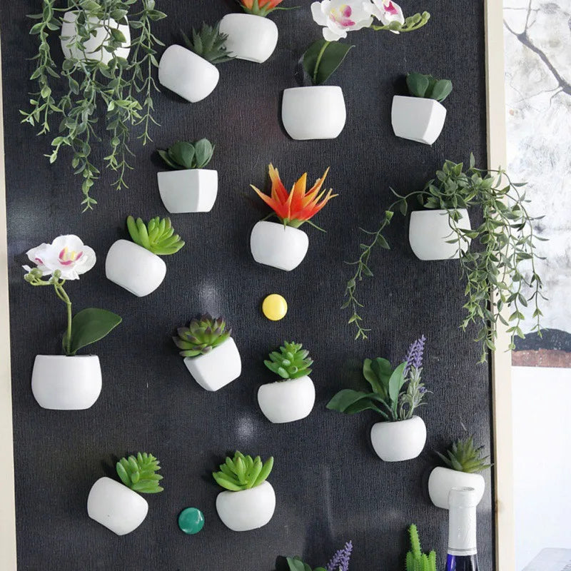 Magnetic Succulent Plant Pot Fridge Magnet Set