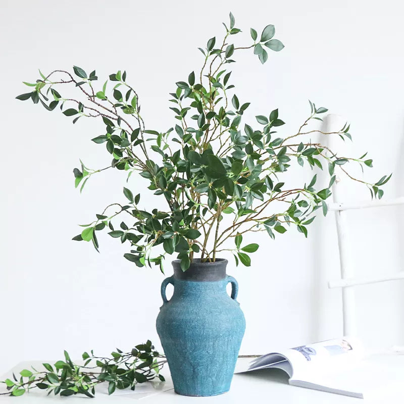 Luxurious Artificial Ficus Tree Branch with Faux Flowers - Elegant Home and Wedding Decoration