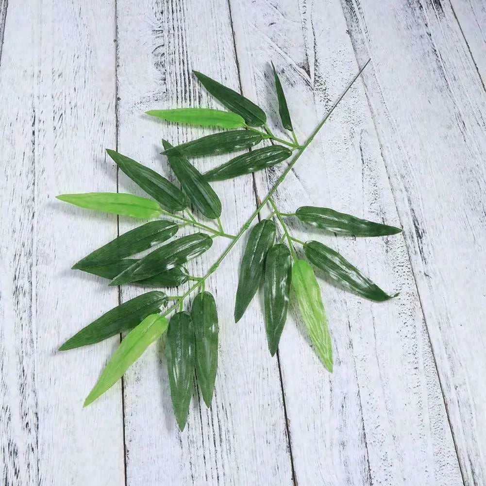 Artificial Bamboo Leaves Branches - Set of 12 | Home Office Decor & Garden Supplies