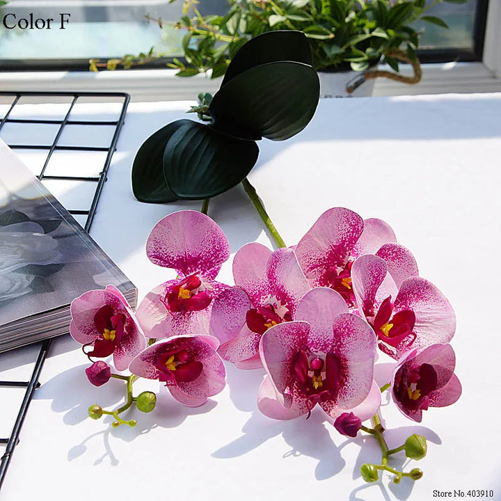 Elegant White Latex Butterfly Orchid Artificial Flower for Sophisticated Home Decor