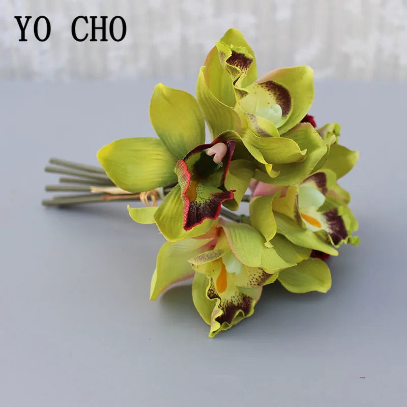 Silk Orchid Elegance - Premium Handcrafted Floral Arrangement