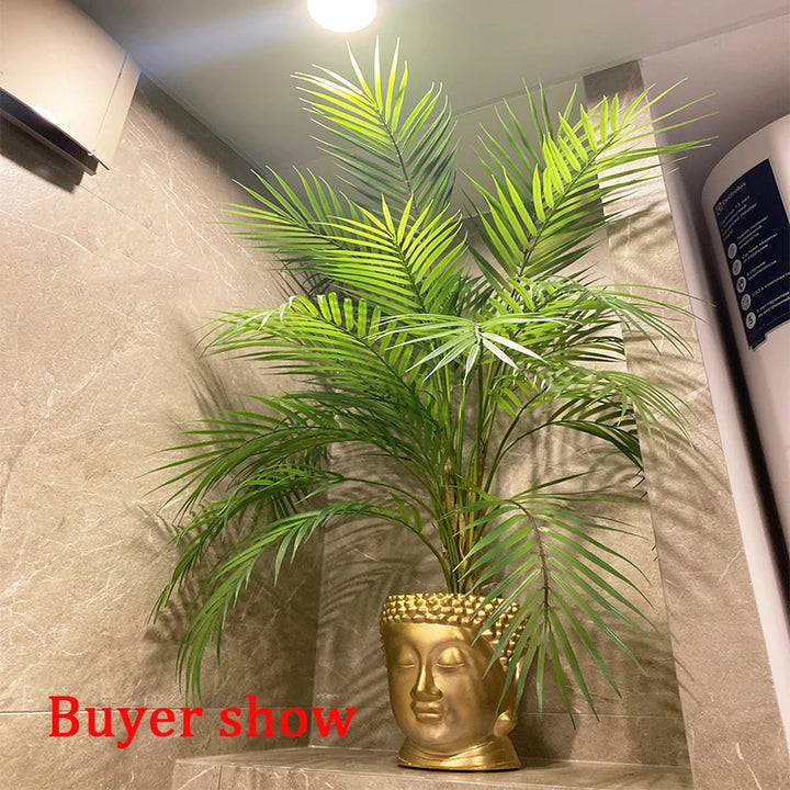 125cm Artificial Palm Tree with Monstera Leaves