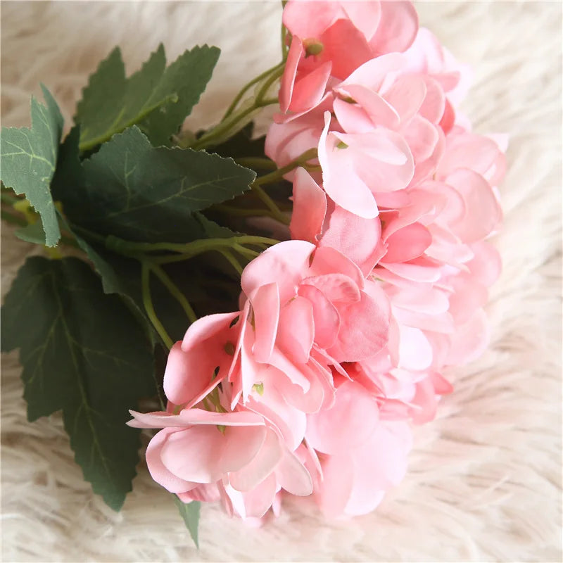 Silk Hydrangea Artificial Flower Bouquet - Home Wedding Party Decor