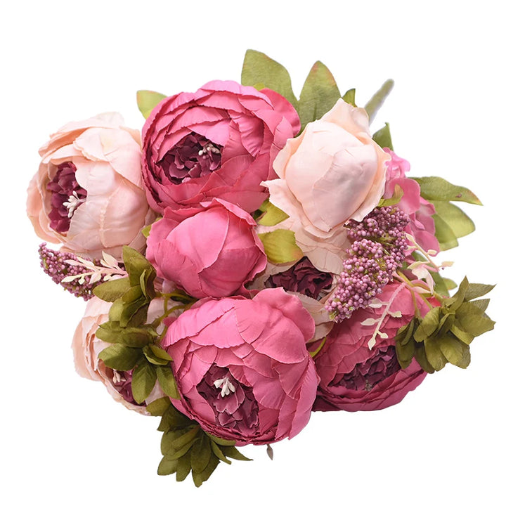 European Peony Artificial Silk Flower Arrangement for Wedding Party and Home Decor