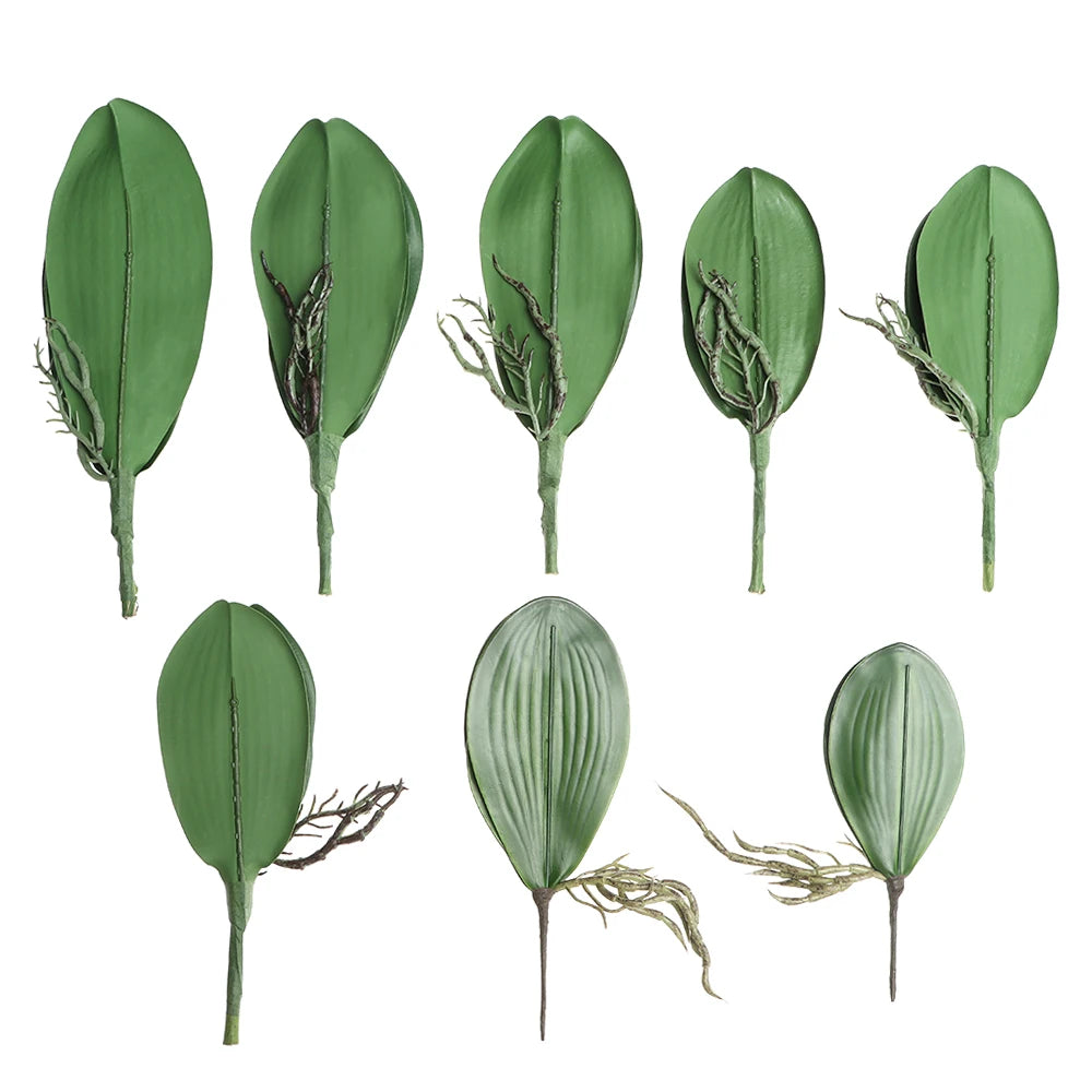 Spring Fantasy Phalaenopsis Orchid Foliage Bundle - Faux Greenery for Home and Special Occasions