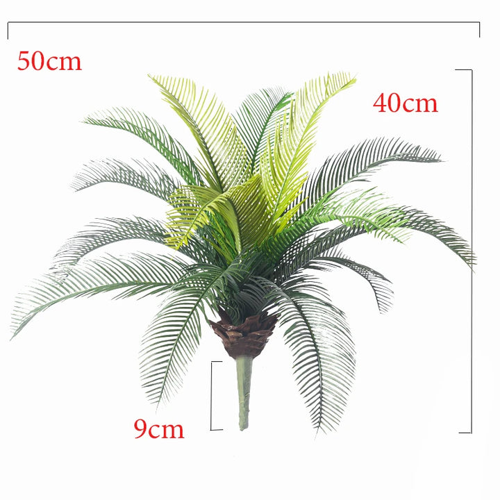 Tropical Artificial Cycas Palm Tree - Green Plastic Plant for Home Garden and Wedding Decor