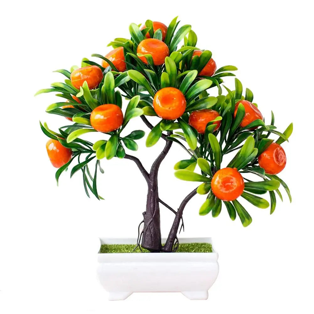 Vibrant Artificial Orange Bonsai Tree for Home and Office Decor