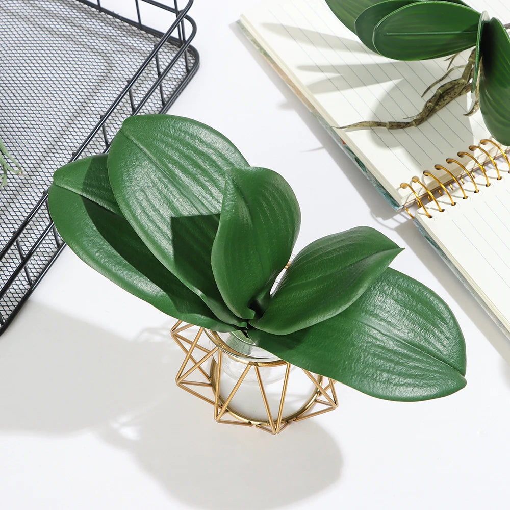 Spring Fantasy Phalaenopsis Orchid Foliage Bundle - Faux Greenery for Home and Special Occasions