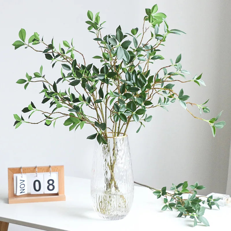 Luxurious Artificial Ficus Tree Branch with Faux Flowers - Elegant Home and Wedding Decoration