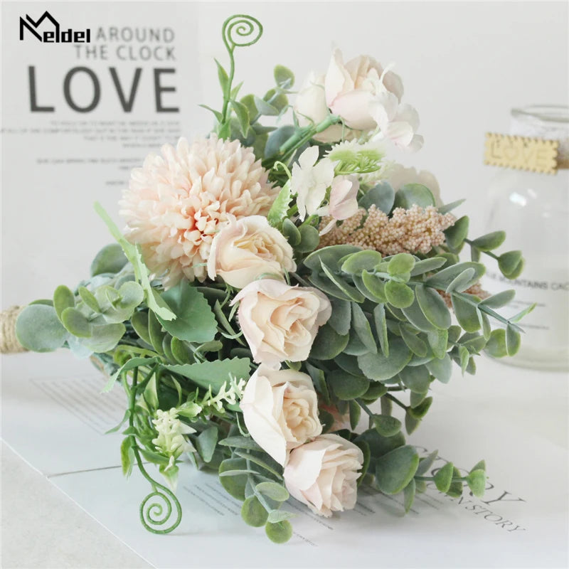 Forest Elegance Wedding Bouquet with Rose and Eucalyptus