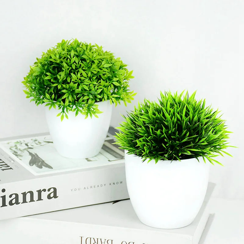 Artificial Green Bonsai Tree Set for Indoor and Outdoor Decoration