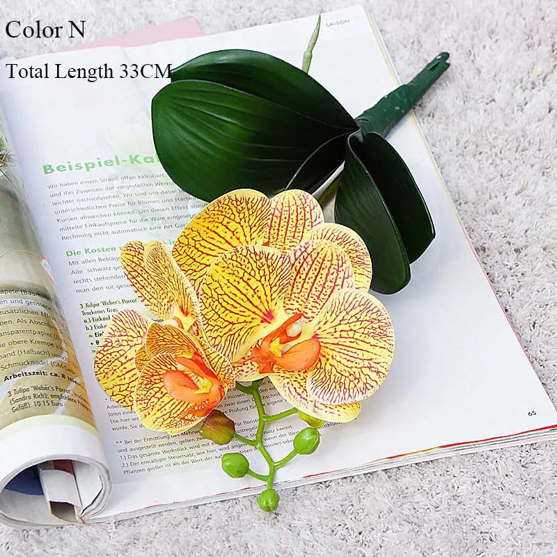 Elegant White Latex Butterfly Orchid Artificial Flower for Sophisticated Home Decor