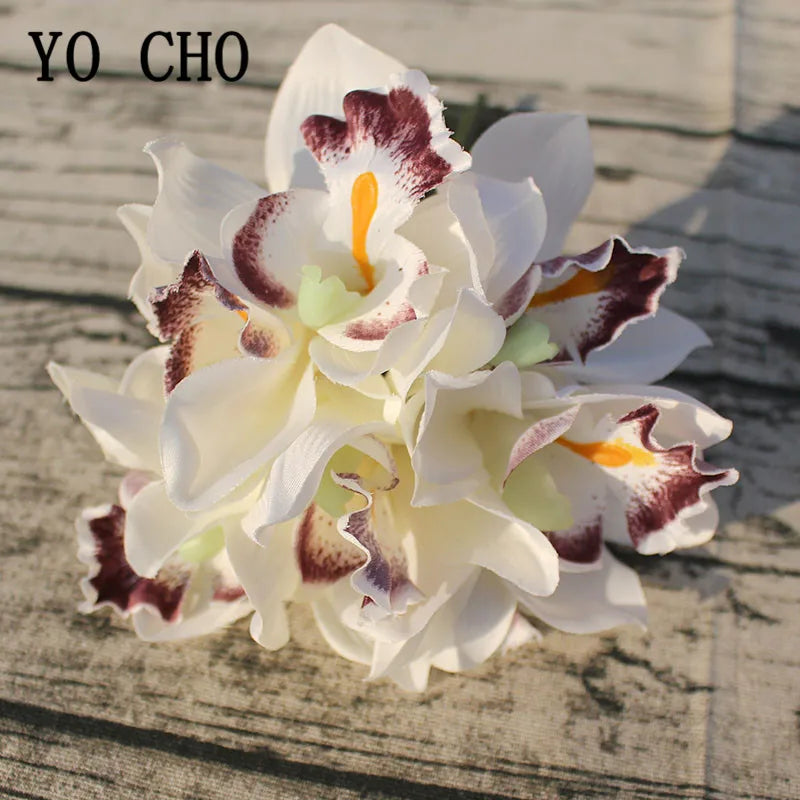 Silk Orchid Elegance - Premium Handcrafted Floral Arrangement