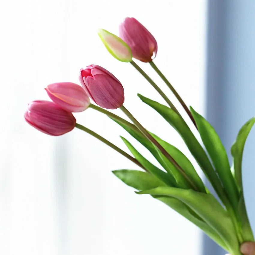 Silicone Tulip Bouquet - Real Touch Flowers for Home Decor