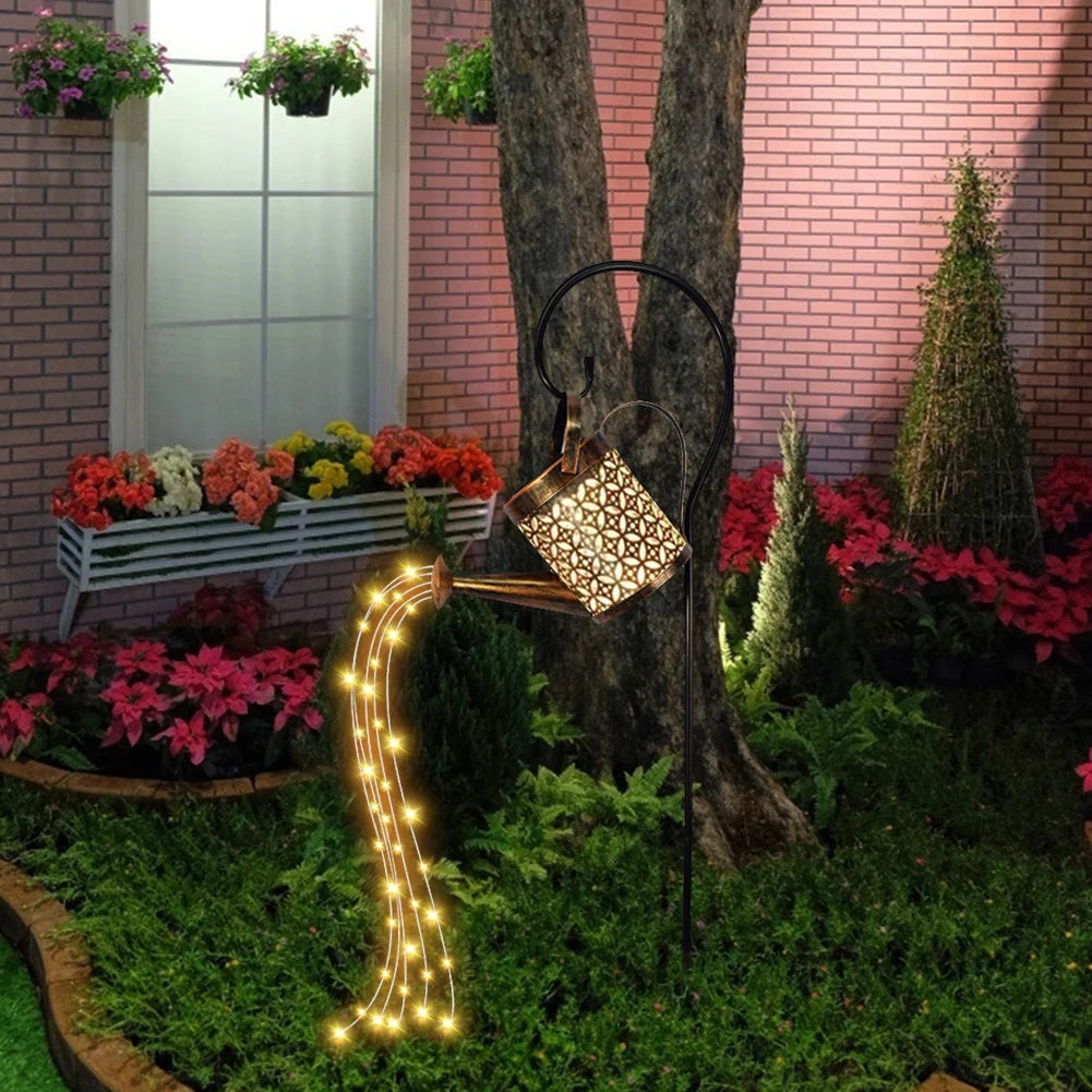 Beautiful Solar Watering Can with Cascading Lights