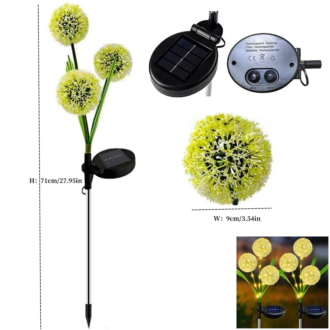 Solar LED Dandelion Flower Outdoor Decor Light for Garden and Patio