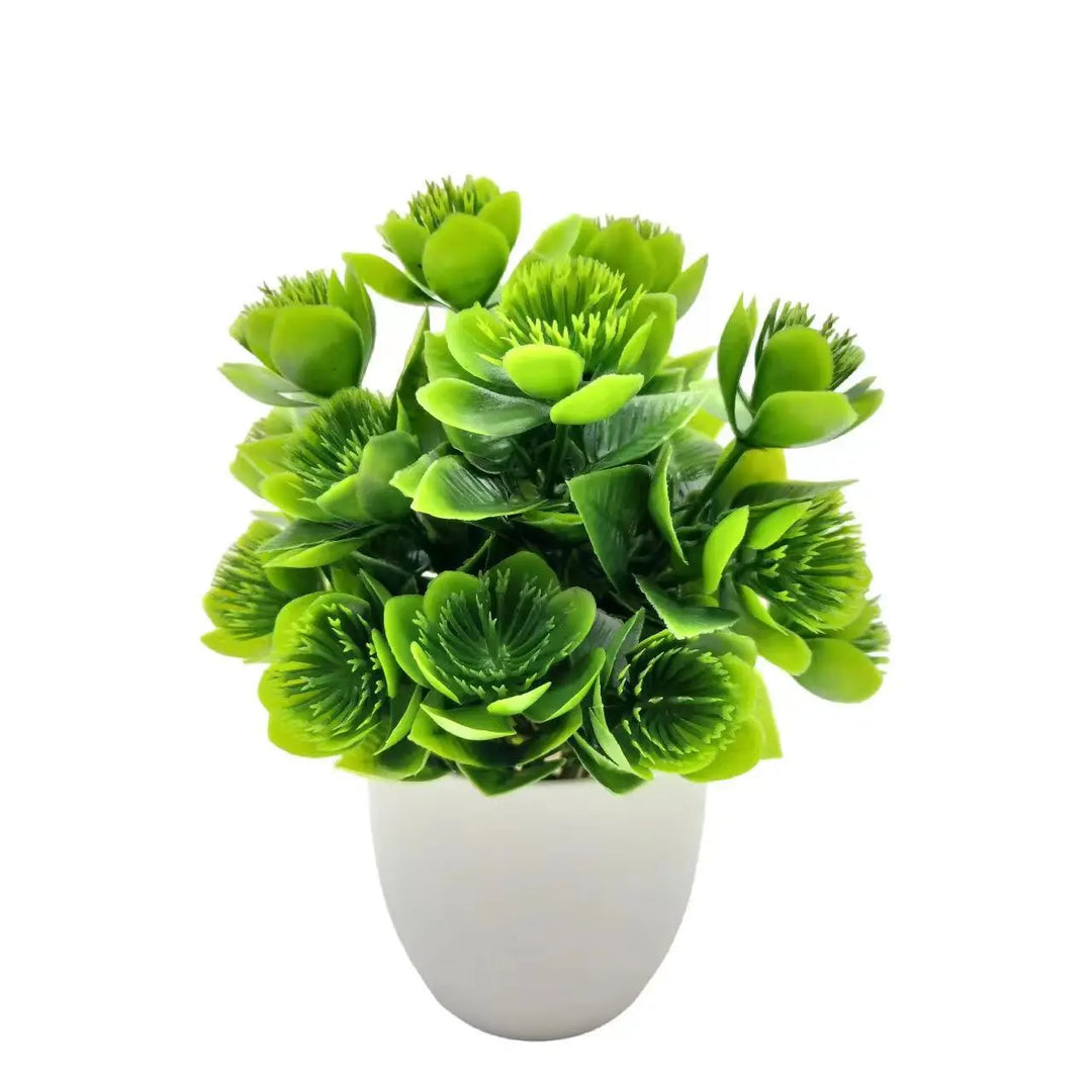 Artificial Greenery Bundle for Home and Office Decor - Lifelike Indoor Plants in Plastic Pots