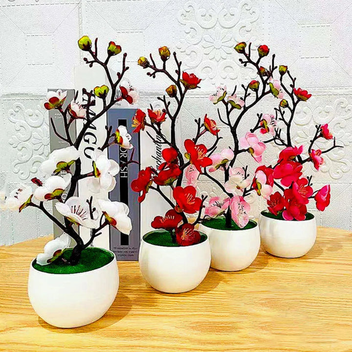 Plum Blossom Artificial Bonsai Plant for Home and Office Decor