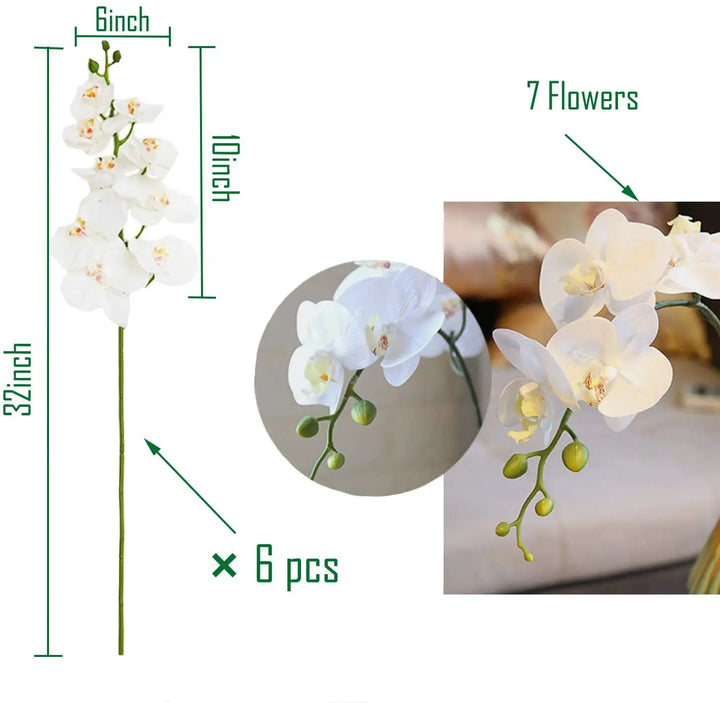 32" Realistic Butterfly Orchid Artificial Flower Set for Elegant Home & Wedding Decor