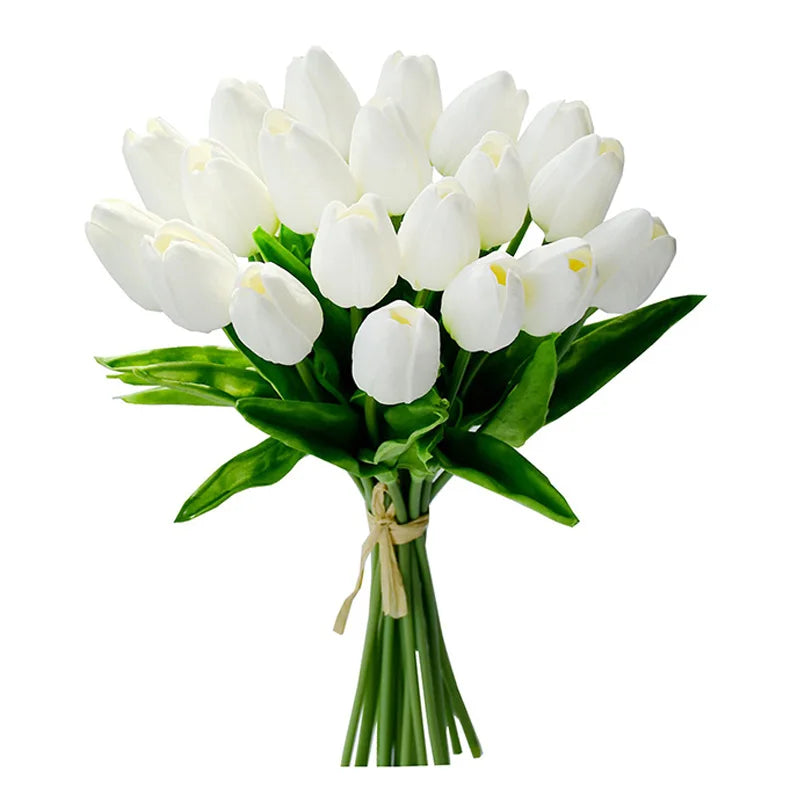 Artificial Tulips Flower Bouquet - Set of 20 Pe Foam Flowers