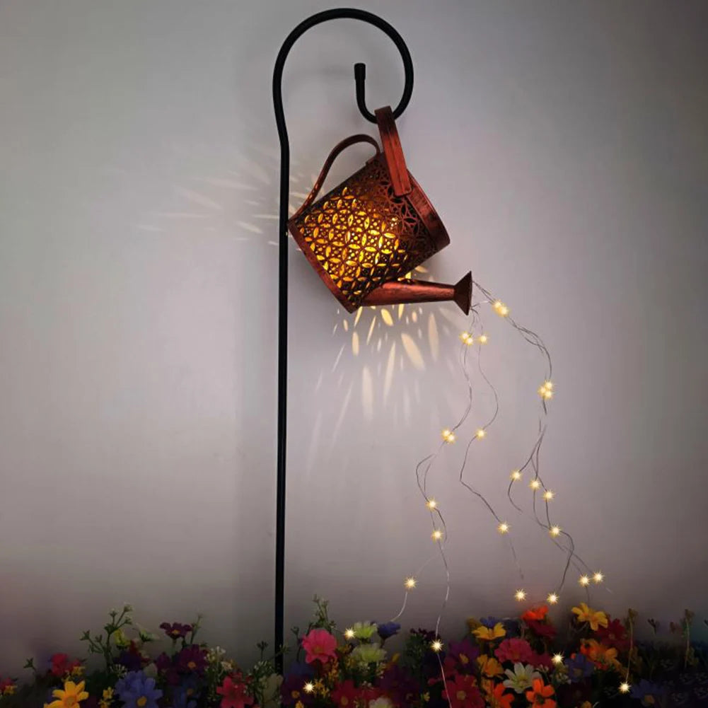 Beautiful Solar Watering Can with Cascading Lights