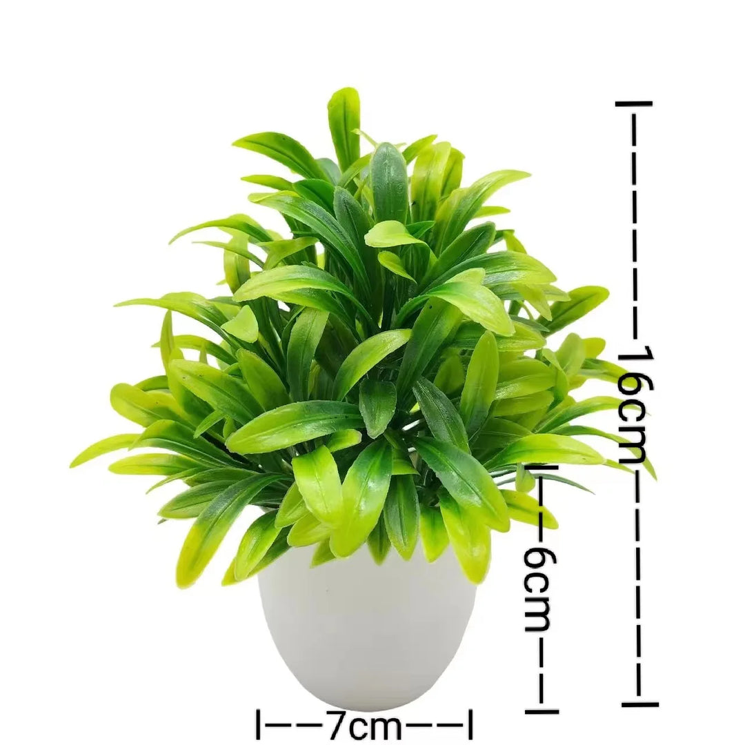 Artificial Greenery Bundle for Home and Office Decor - Lifelike Indoor Plants in Plastic Pots