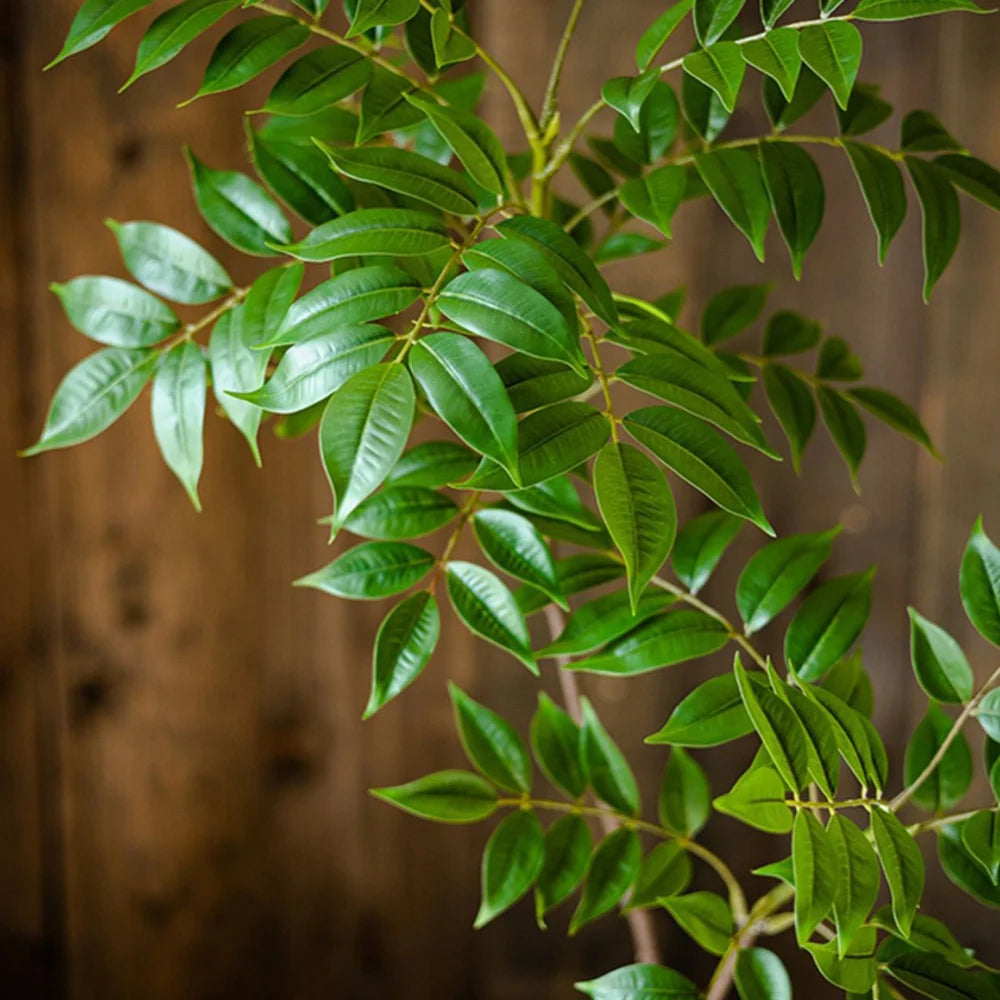 Large Artificial Ficus Tree Branch - Green Palm Leaves - Home Garden Decor