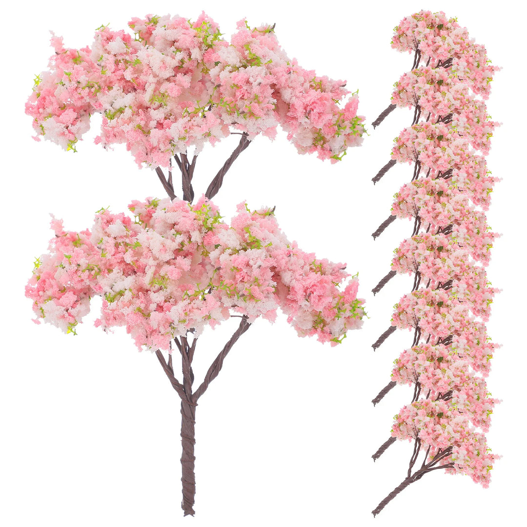 Artificial Pink Cherry Blossom Mini Trees for Home Decor