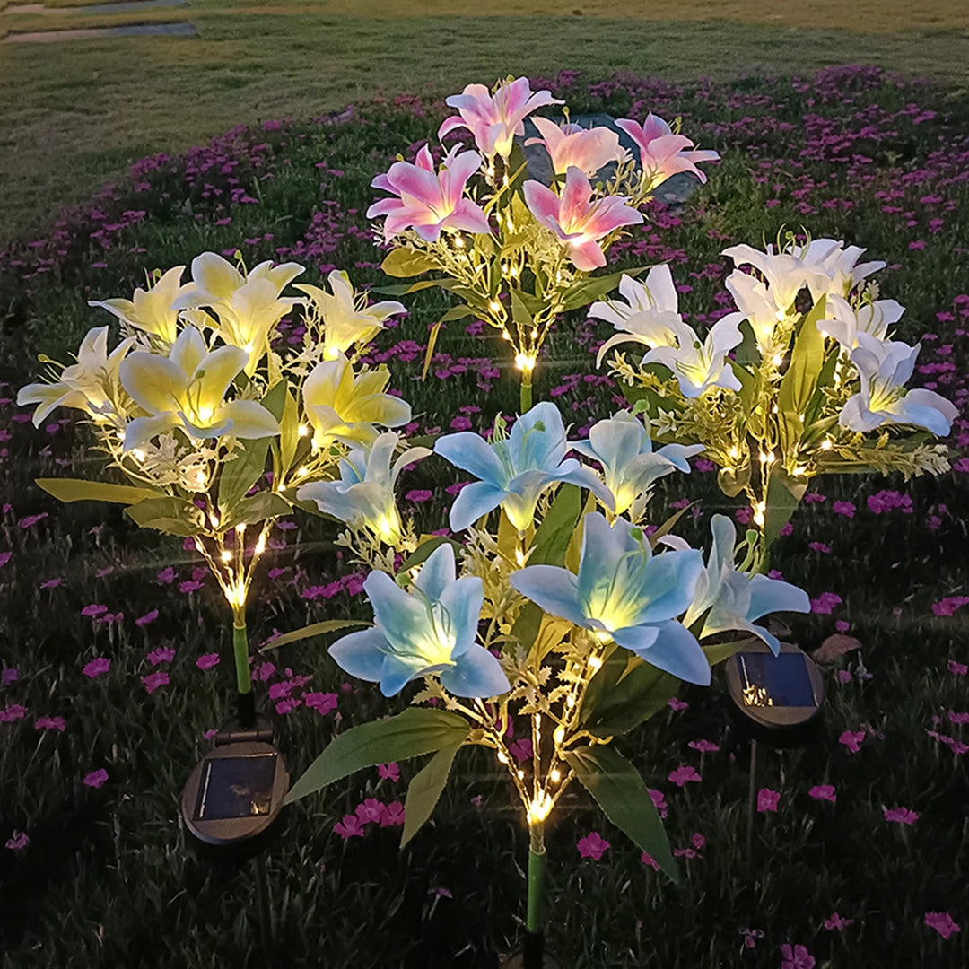 Solar Lily Lantern 7-Head LED Flower Outdoor Garden Decoration Light