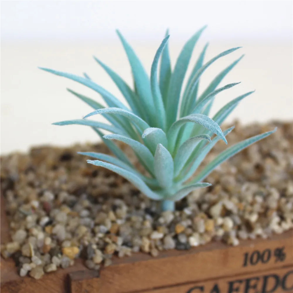 Artificial Blue Succulent Bonsai Plant with Desktop Home Garden Decoration Accessories