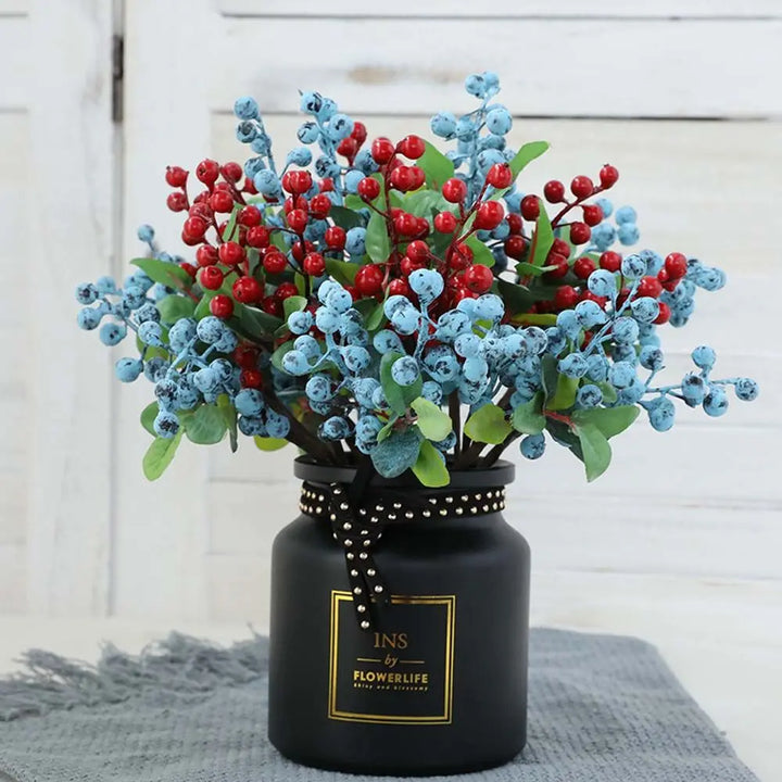 Vibrant Foam Berry Blueberry Decorative Artificial Plant Ornament