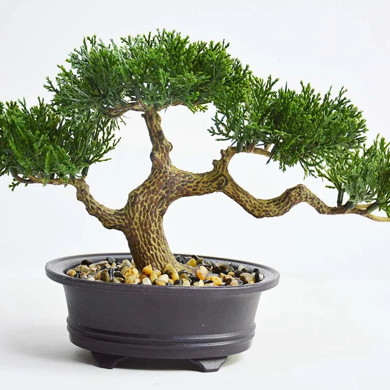 Realistic Artificial Pine Needle Bonsai Plant for Lifelike Home Decor