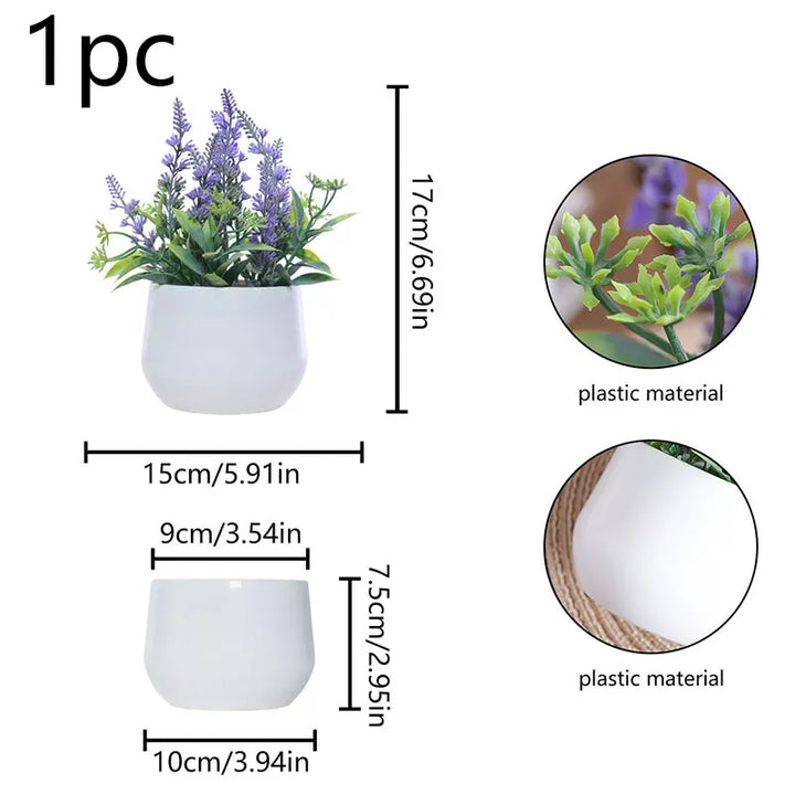 Lavender Potted Plant: Artificial Flower for Home and Office Decoration