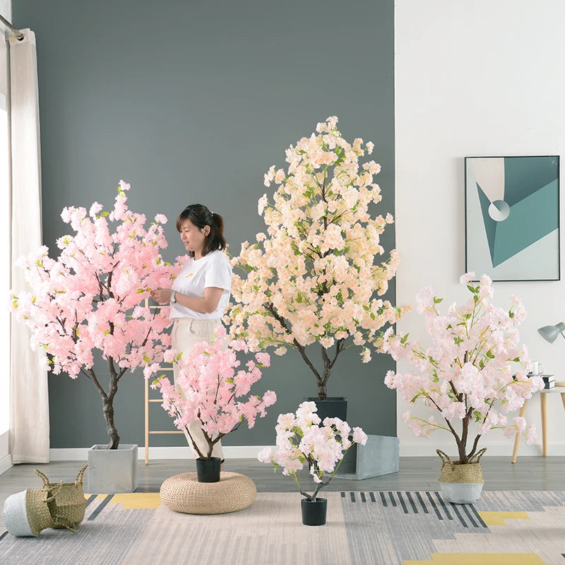 Cherry Blossom Bonsai Tree - Elegant Artificial Home and Office Decoration Piece