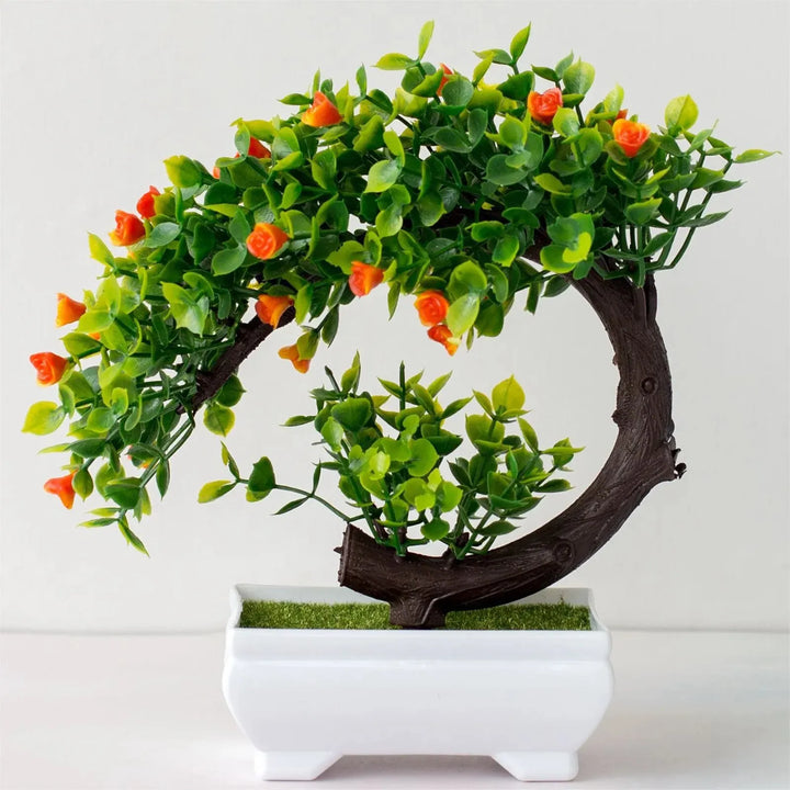 Artificial Bonsai Plant Decor with Potted Ornaments