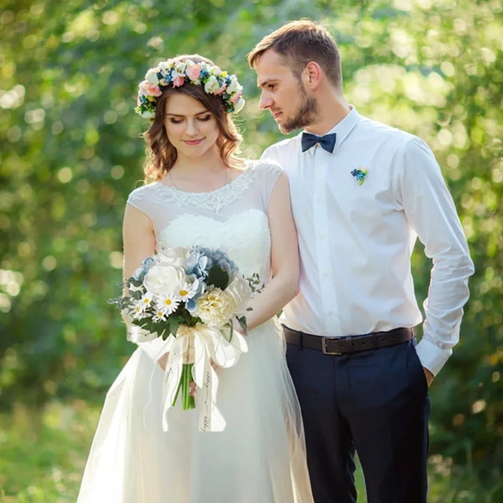 Elegant Wedding Bouquet with Handcrafted Flowers