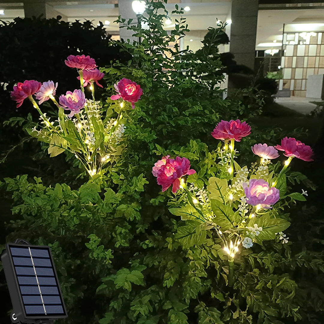 Solar Powered LED Snow Lotus Flower Lawn Light - IP65 Waterproof Outdoor Decorative Lamp for Yard, Patio, and Garden