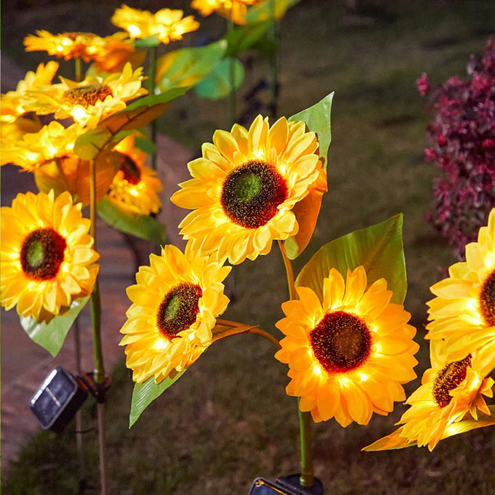 Sunflower Solar LED Garden Lights - Decorative Outdoor Sunflower Lamps