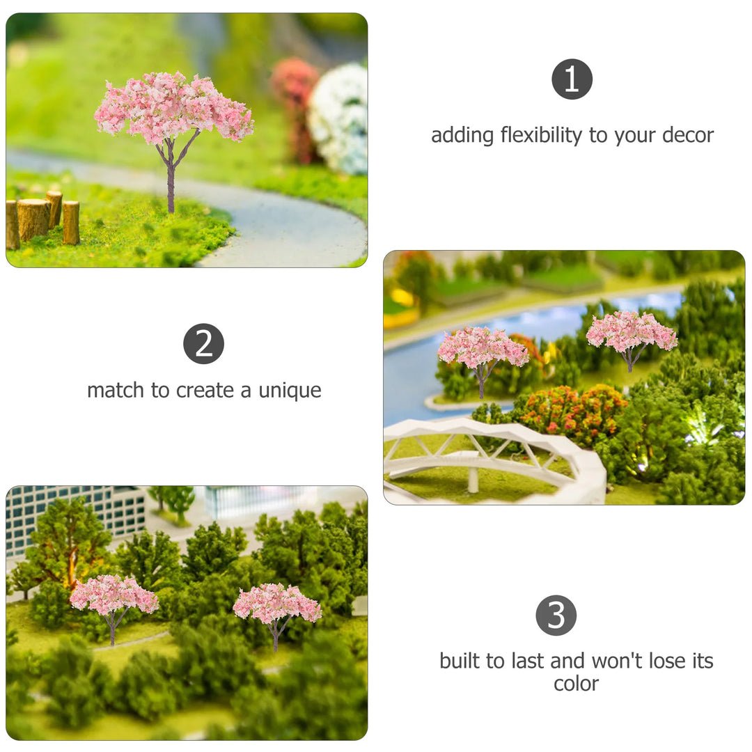 Artificial Pink Cherry Blossom Mini Trees for Home Decor