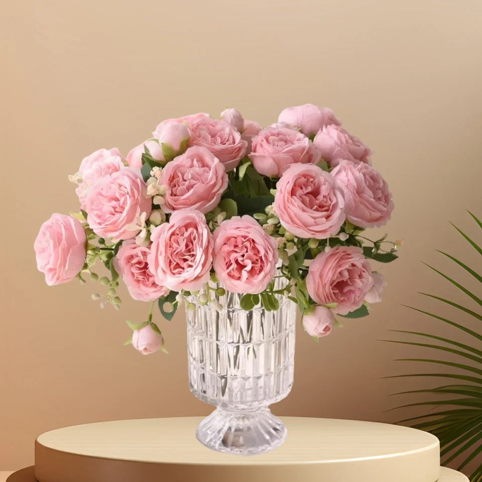 30cm Artificial Silk Peony Rose Bouquet - Wedding Home Decor