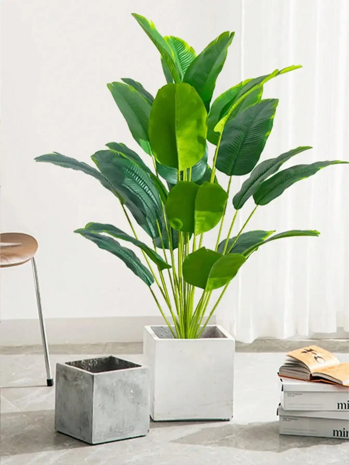 Large Artificial Tropical Palm Tree with Banana Leaves - Realistic Fake Plant for Home and Garden Decor