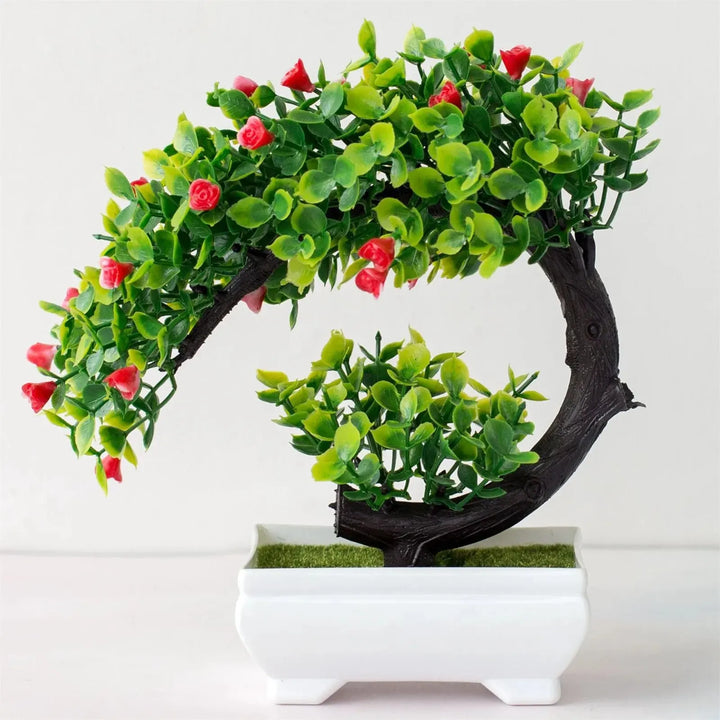 Artificial Bonsai Plant Decor with Potted Ornaments