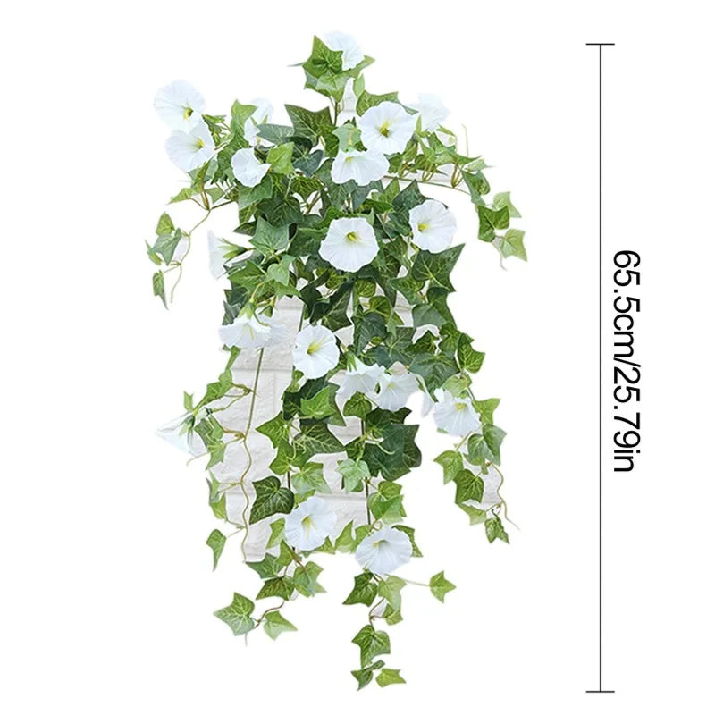 Artificial Morning Glory Silk Hanging Vine Garland for Home Garden Wedding Decor