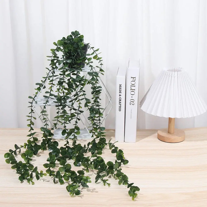 Artificial Ivy Vine Garland with Pot - Lifelike Hanging Vines for Home Decor